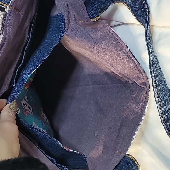 Extra large tote bag made from upcycled jeans - Picture 6 of 8